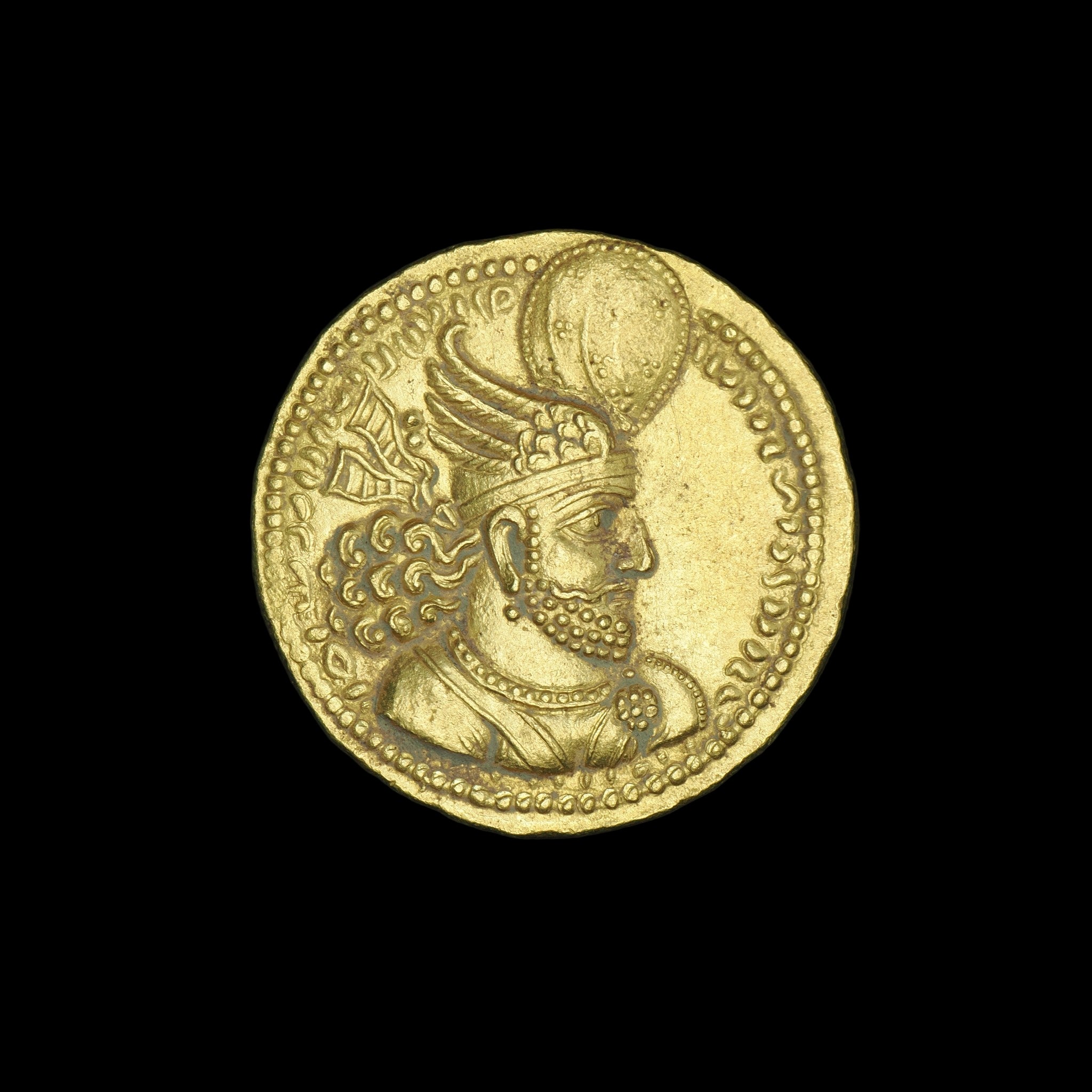 Sasanian Kingdom | Varhran (Bahram) II | Gold Dinar | AD 276 to 293 | SASA-BAHR2-AV-DIN-002